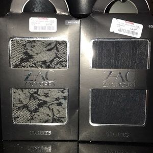 NWT Two Sets of ZAC Zac Posen Black Tights
